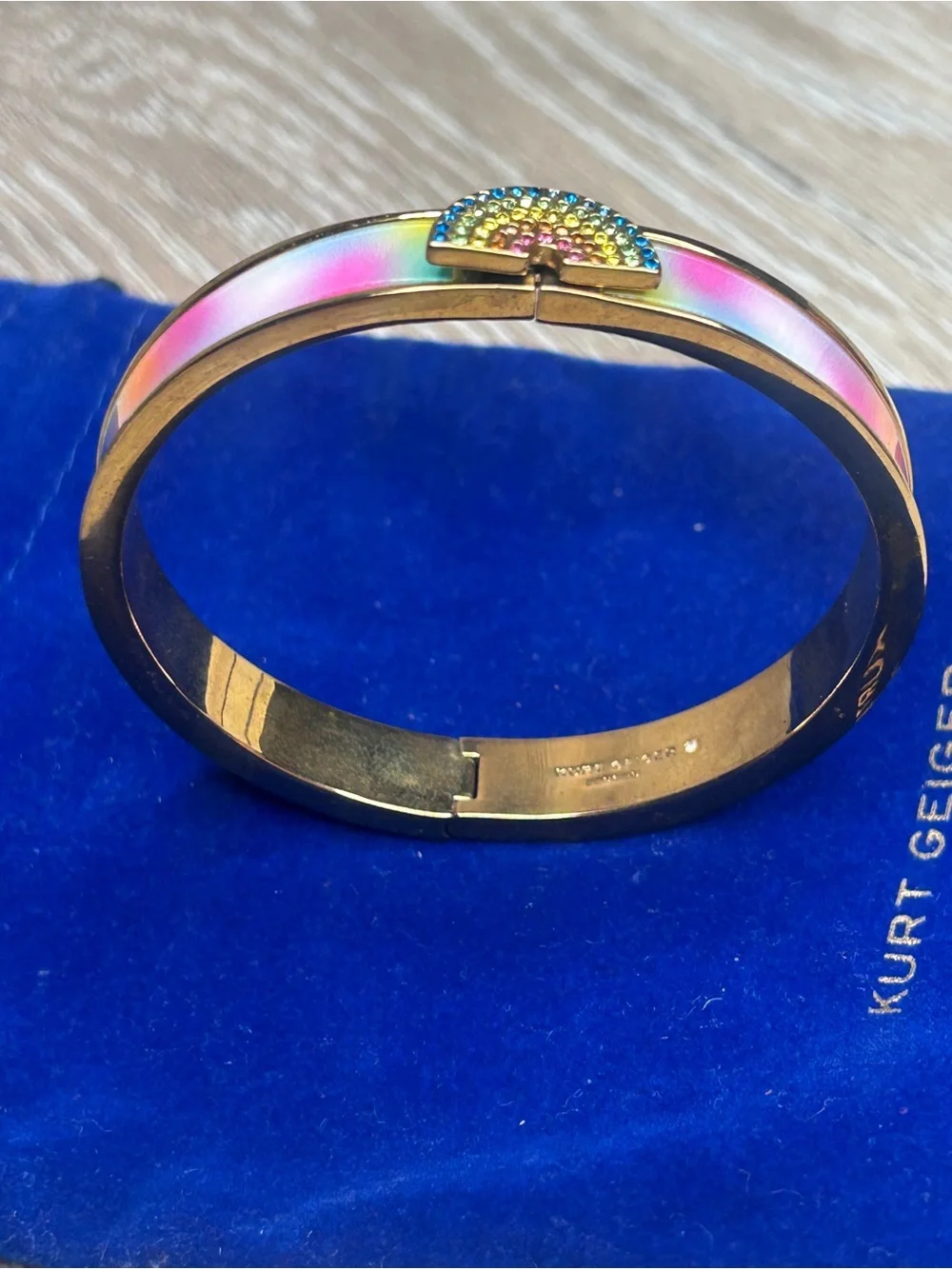 Kurt Geiger Rainbow Hinged Bangle Bracelet